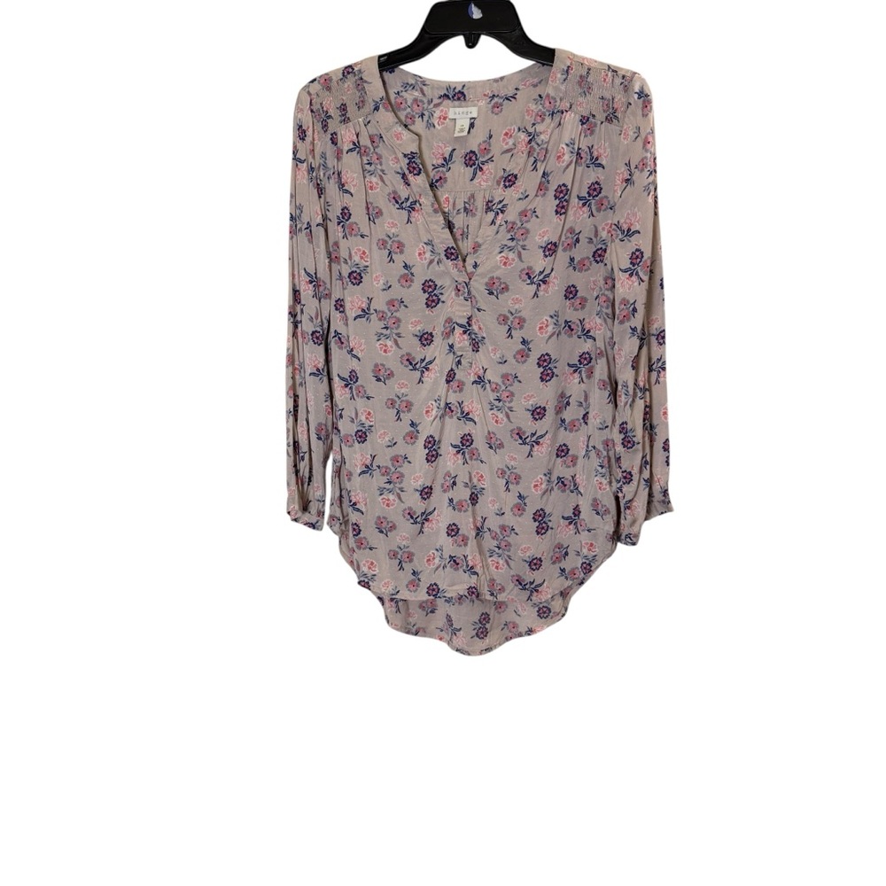 Hinge Women’s Lightweight Cottage-Normcore Feminine Floral Print Top sz M